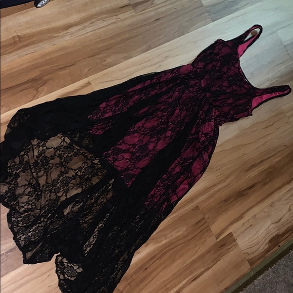 Vintage style high low lace dress. Mini dress slip - Picture 2 of 2